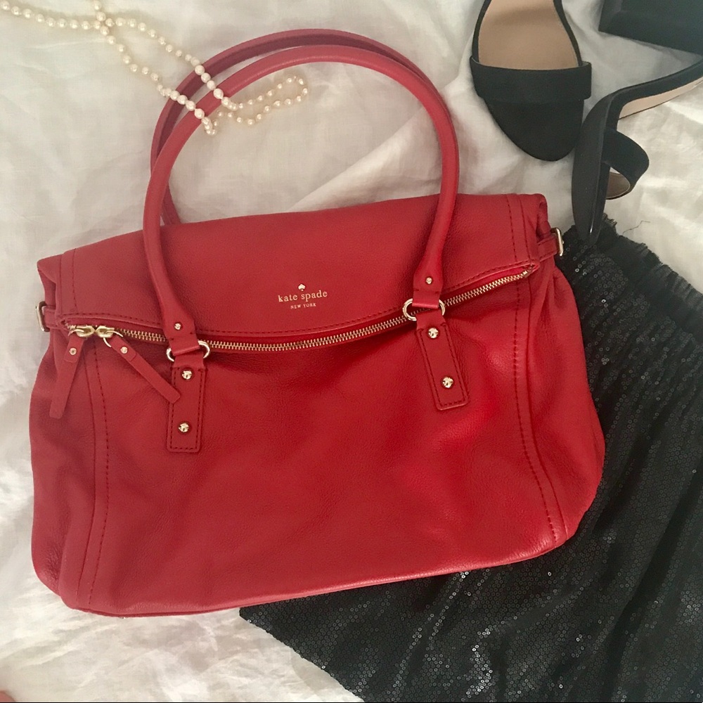 Red Kate Spade Leather Handbag